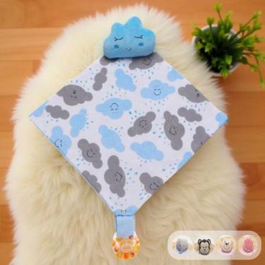 Imagem de Naninha Para Bebê Menina Menino 100% Algodão Bordada c/ Prendedor de C