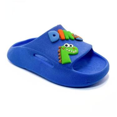 Imagem de Sandália Chinelo Slide Nuvem Menino Infantil Dino Dinossauro Leve Conf