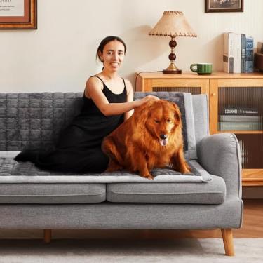 Imagem de YJSMMXY Capa de sofá lavável para cães, antiderrapante, tapete para gatos para cadeira, reclinável, protetor de móveis (cinza escuro, 1 peça / 70 x 150 cm/capa de assento)