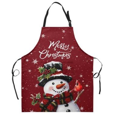 Imagem de Avental Dacawin Christmas Snowman Red Winter Xmas para adulto