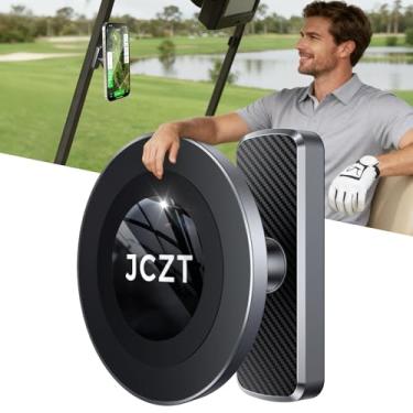 Imagem de JCZT Suporte magnético de telefone para carrinho de golfe compatível com MagSafe iPhone 16 Pro Max Plus 15 14 13 12 serve para EZGO, Yamaha, Club Car, ícone, acessórios de carrinho de golfe, presentes