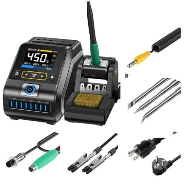 Imagem de FNIRSI DWS-200 200W Power Repaid Heating Soldering Iron Staion C210 C245 Solder Iron Handle Electronic Welding Rework Station(DWS-200 F210-3 Tips)