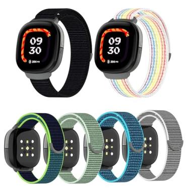 Imagem de NTidea (Pacote com 6) compatível com Fitbit Ace LTE, gancho de nylon de liberação rápida, acessório de substituição para meninas e meninos, compatível com pulseira Fitbit Ace LTE, conjunto A