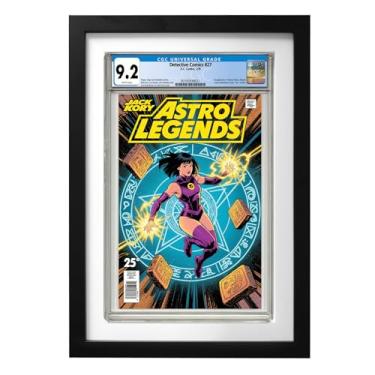 Imagem de Allenkwok Moldura de quadrinhos de grau único para placas CGC padrão, moldura preta de madeira maciça com forro de EVA de veludo, 41 x 29 x 3 cm, montagem na parede ou tela de mesa