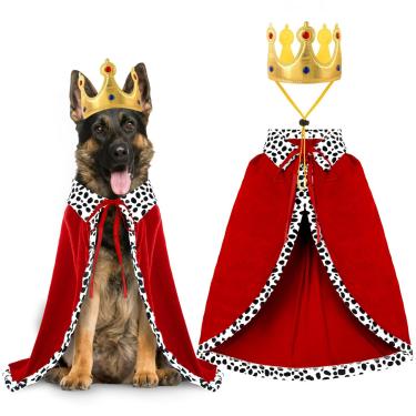 Imagem de Fantasia de Halloween Dog King Cloak Vellibring para cães grandes