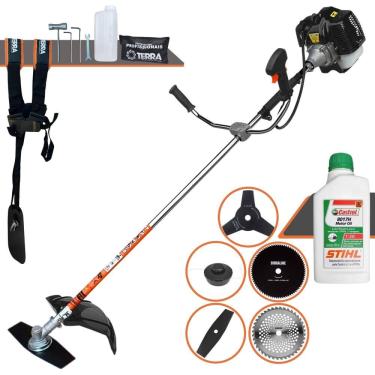 Imagem de Roçadeira Máquina de Corta Grama Terra GRH520 À Gasolina 52cc 2,5HP 6.500rpm Multifuncional Completa Com 5 Opções de Cortes + ÓLEO STIHL 2 Tempos