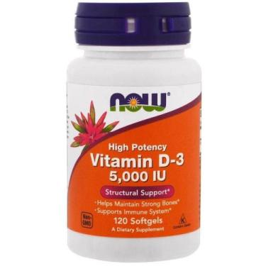 Imagem de Vitamina D3 5000 Ui 120 Cápsulas - Now Foods - Importada - sku 2158
