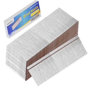 Imagem de SITLDY Pregos galvanizados de calibre 18, cabeça em T marrom, pacote com 1.000 cm, pregos pequenos com acabamento para pistola pneumática, elétrica de 18 GA