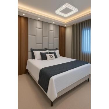 Imagem de Cabeceira 2,80x1,60 Dominó com placas Estofadas Autocolantes - CasaBel