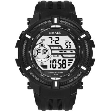 Imagem de Relógio Masculino Smael Digital 1616 Preto E Branco