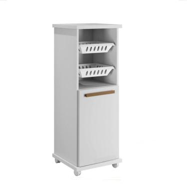 Imagem de Armário Cozinha Com Fruteira Paraná 1 Porta 1 Prateleira 2 Cestos Arte Móveis Branco