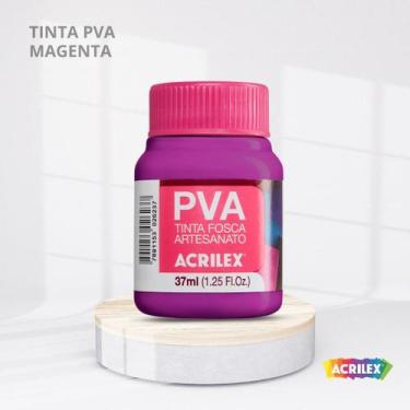Imagem de Tinta pva fosca para artesanato com 37ml cor magenta - ACRILEX