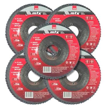 Imagem de Kit 5 Discos de Lixa Flap Fibra 4.1/2 GR 25 Mtx