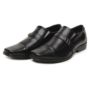 Imagem de Sapato social oxford masculino em couro original elástico - BR2, Preto