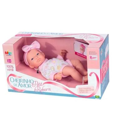 Imagem de Boneca Cheirinho de Amor Petit Reborn Acordada Ref. 443 - MILK