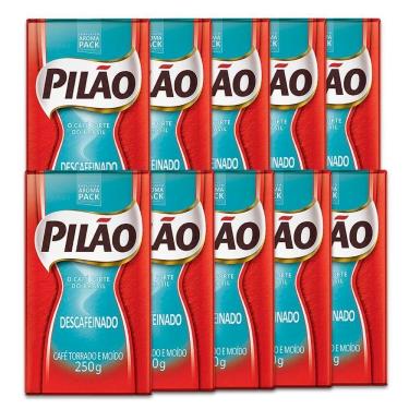 Imagem de Café Pilão Torrado E Moído Descafeinado 10 Pacotes De 250G