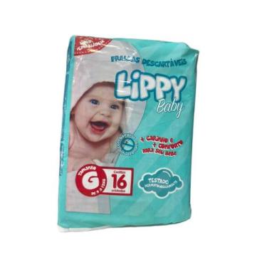 Imagem de Fralda infantil pacote com 16 tiras lippy baby - g - Maxi Confort
