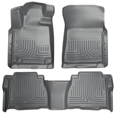 Imagem de Husky Liners serve para Toyota Tundra 2007-11 CrewMax/Dupla cabine Weatherbeater frente e tapetes de chão de segundo assento (cobertura de rodapé)