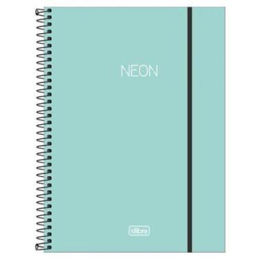 Imagem de Caderno Capa Plástica Universitário 10X1 Neon Turquesa 160 F - Tilibra