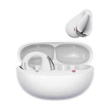 Imagem de Fones de ouvido sem fio QCY Crossky C30S, conexão dupla Bluetooth 6.0, 40 horas de duração da bateria e carregamento rápido, leve e confortavel de usar para corrida/fitness(Branco)