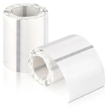 Imagem de MAYJOYDIY 300 folhas de etiqueta térmica redonda transparente 5 cm autoadesivo transparente à prova d'água para códigos de barras, etiqueta de nome, etiquetas de design de logotipo DIY, código de