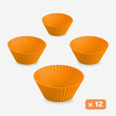 Imagem de Kit com 12 Forminhas de Silicone Premium Cupcake  BPA Free, Antiaderen