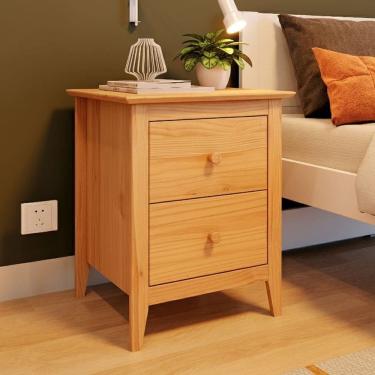 Imagem de Mesa de Cabeceira 2 Gavetas em Madeira Maciça Nest Natural Pine