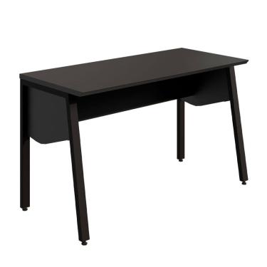 Imagem de Escrivaninha Escritório Industrial 120cm com Tampo Chanfrado e Pés Metal Industrial Executive Preto