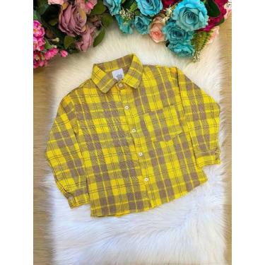 Imagem de Camisa Xadrez Miguel Amarelo Flanela para Festas Juninas - Miss Cherry
