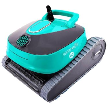 Imagem de Robô Aspirador de Piscina com Fio, 3 Motores e Escalada em Paredes para Piscinas até 15m, 110V, SereneLife SLPORBT36, Cinza e Azul