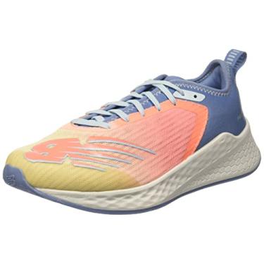 Imagem de New Balance Tênis de corrida infantil unissex Fresh Foam Fast V2 com cadarço, Rosa nuvem/azul estelar/amarelo transparente, 1 Little Kid