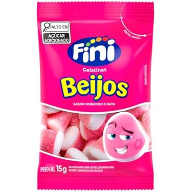 Imagem de AMOTAOS Balas De Gelatina Beijos De Morango Fini Com 12 Unidades (1 pacote)