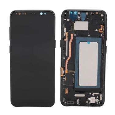 Imagem de Substituição de tela com moldura para Galaxy S8, conjunto de digitalizador de tela LCD TFT com impressão digital, kit de ferramentas de reparo de montagem de tela para Galaxy S8