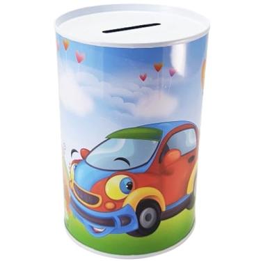 Imagem de Cofrinho, Cofre Infantil, Cofrinho Moedas Infantil em Metal DT1563FV Cofre de Moedas com Ilustrações de Fuscas e Ônibus. Além de Ensinar o Hábito de Poupar Desde Cedo, Ele Traz Diversão e Alegria.