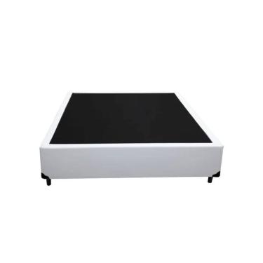 Imagem de Base Cama Box Casal Branco Sintetico Premium 40x138x188 - Santo Box FR