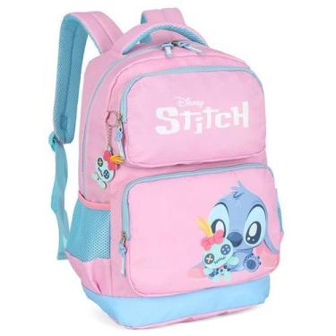 Imagem de Mochila Escolar de Costas STITCH Disney Rosa Luxcel