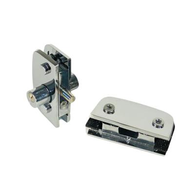 Imagem de Kit Fechadura Central 1520 com Contra Fechadura 1531 para Porta Pivotante de Vidro Temperado (Cromado)