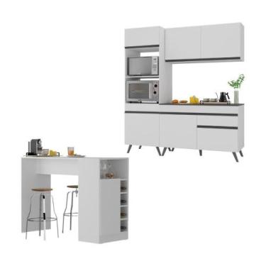 Imagem de Cozinha Compacta Com Bancada Americana/mesa Veneza Multimóveis Mp2211 