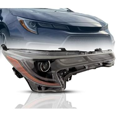 Imagem de Substituição do conjunto de faróis para Toyota 2020 2021 2022 Corolla SE/XLE/XSE Sedan Faróis de LED com lâmpada e DRL, lado direito/do passageiro, Partslink TO2503287 / OEM 81110-02S50