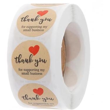 Imagem de 500 peças de adesivos de agradecimento para embalagem com selo redondo de papel adesivo para panificação embalagem de presente caseiro selos envelopes de festa sacos de embrulho