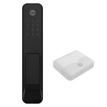 Imagem de Combo Fechadura Digital Solis Biométrica Senha E Cartão Yale