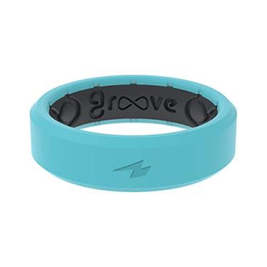 Imagem de Anel de silicone fino Zeus da Groove Life - Anéis de casamento de borracha respirável para mulheres, cobertura vitalícia, design exclusivo, anel de ajuste confortável, 4, Silicone, Sem pedras preciosas