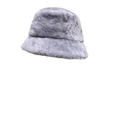 Imagem de Chapéus femininos de lã de cordeiro de inverno casquete de lã de pescador casquete quente para lavatório, Cinza 9, tamanho �nico