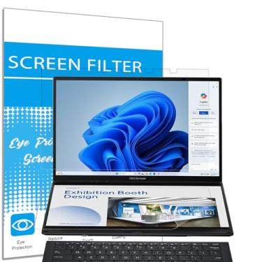 Imagem de i-Tensodo Pacote com 2 protetores de tela antirreflexo para laptop ASUS Zenbook Duo 2 em 1 2025 Dual 35.6 cm OLED (UX8406) com tela sensível ao toque, filtro antirreflexo de proteção para os olhos