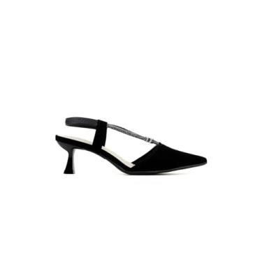 Imagem de Scarpin Slingback Bebecê Salto Taça Detalhe Enfeite Preto