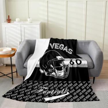 Imagem de Feelyou Cobertor de lã de futebol Las Vegas cobertor de flanela felpudo futebol cidade para cama sofá cadeira sala de estar jogos esportivos solteiro 152 x 203 cm decoração de quarto