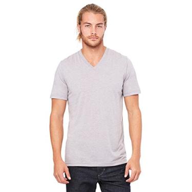 Imagem de Bella+Canvas 3415 - Camiseta unissex com gola V triblend, Athletic Grey Triblend, X-Small