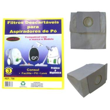 Imagem de Kit c/3 Sacos Descartáveis Aspirador Consul Facilite/Fit/Leve - Oripla