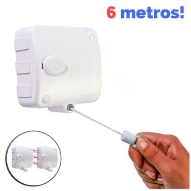 Imagem de Varal Retrátil Automatico Parede Corda Modular Stendmax 6,0m - Maxeb