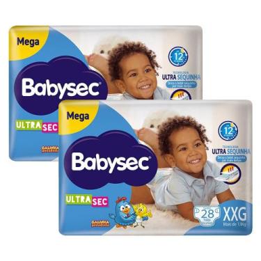 Imagem de Kit 2 Fraldas Babysec Galinha Pintadinha Ultrasec Mega Tamanho XXG 28 